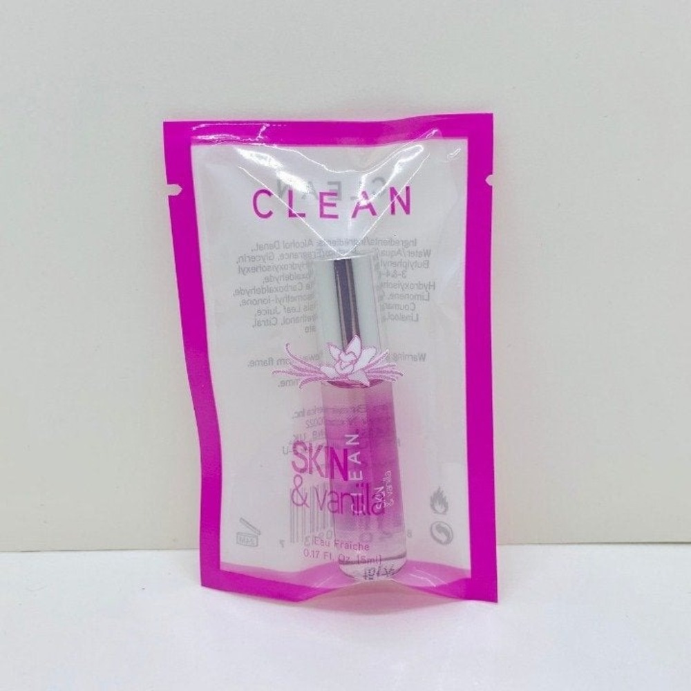 CLEAN Skin & Vanilla 0.17 Fl Oz 5ml Travel Size Sample Sealed Packet